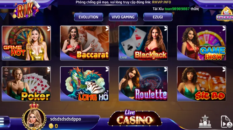 Trải Nghiệm Đỉnh Cao Tại Sảnh Casino Livestream Tại RikVip Siêu Hấp Dẫn