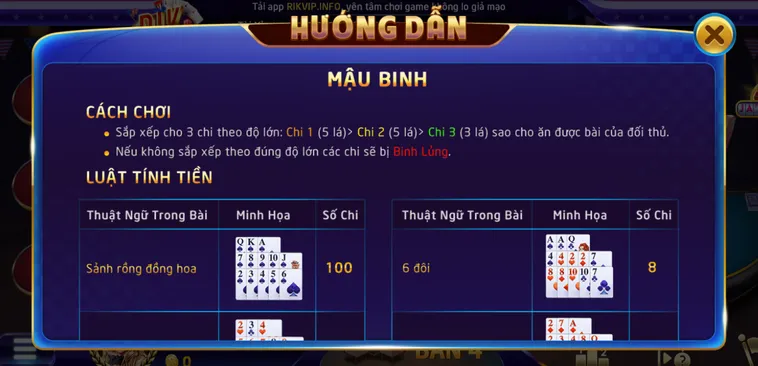 Mậu Binh Tại RikVip Siêu Phẩm Giải Trí Đẳng Cấp Nhận Thưởng Tiền Tỷ Mỗi Ngày