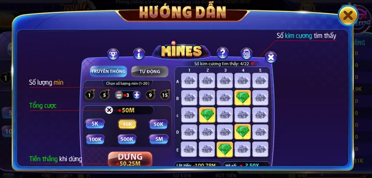 Chinh Phục Minigame Mines Tại RikVip Với Cơ Hội Nhân Tiền Thưởng Cực Lớn Mỗi Ngày