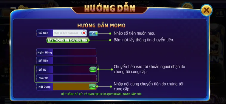 Nạp Tiền Bằng Tài Khoản MoMo Tại RikVip Cách Thức Giao Dịch Nhanh Chóng Và An Toàn Tuyệt Đối