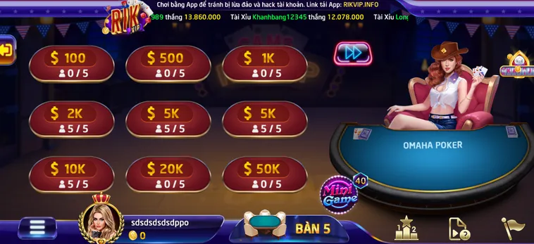 Khám Phá Đỉnh Cao Omaha Poker 6 Tại RikVip Cùng Cơ Hội Làm Giàu Cực Nhanh