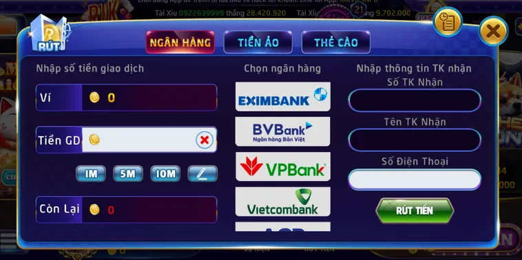 Rút Tiền Qua Tài Khoản Ngân Hàng Tại RikVip Bí Quyết Nhận Thưởng Siêu Tốc Trong Vòng 3 Phút Đồng Hồ